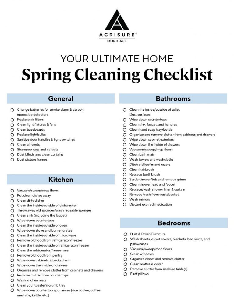Your Ultimate Home Spring Cleaning Checklist